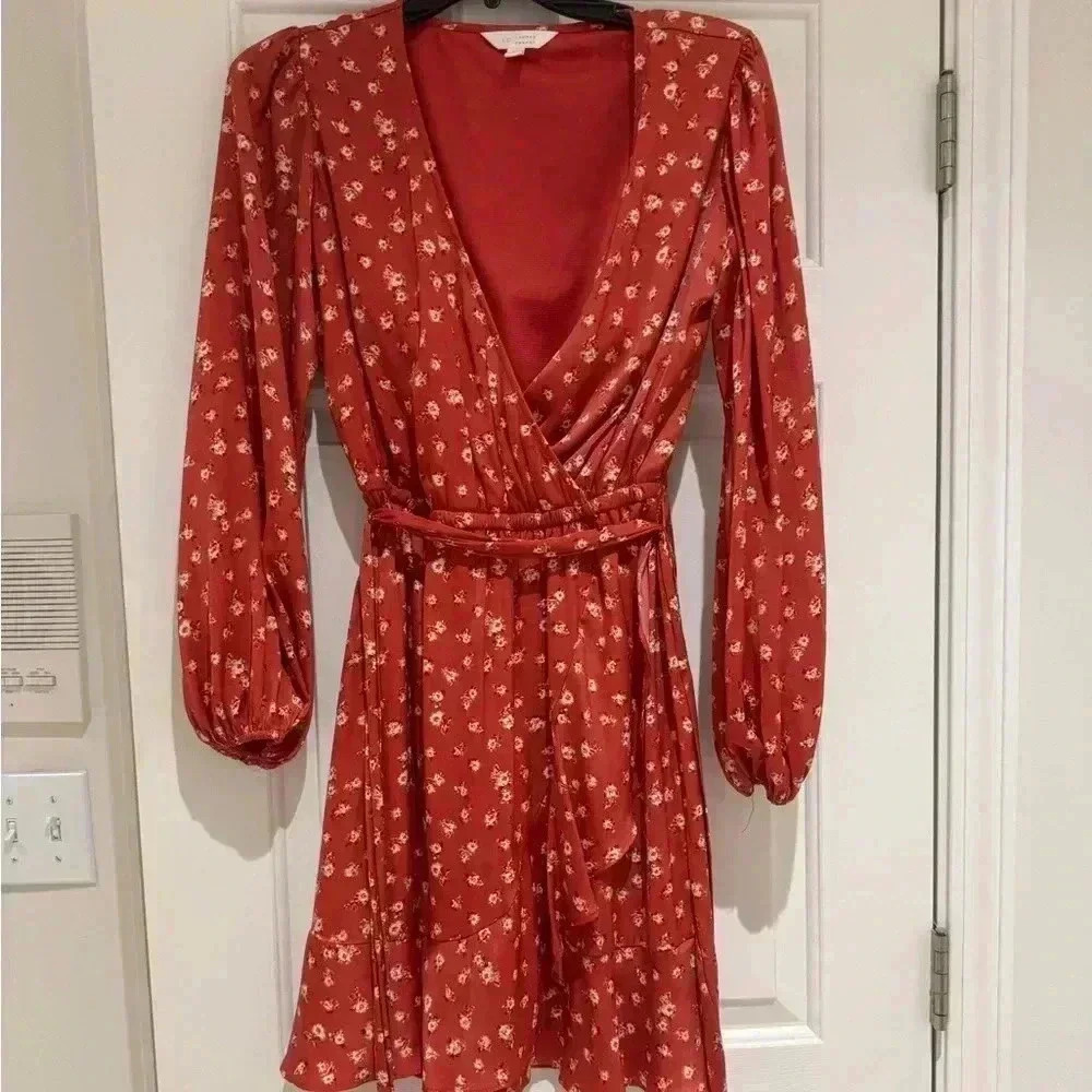 satin red dress
